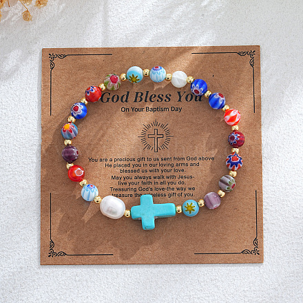 Браслеты из круглых бусин ручной работы в технике лэмпворк KZ7867-6-1