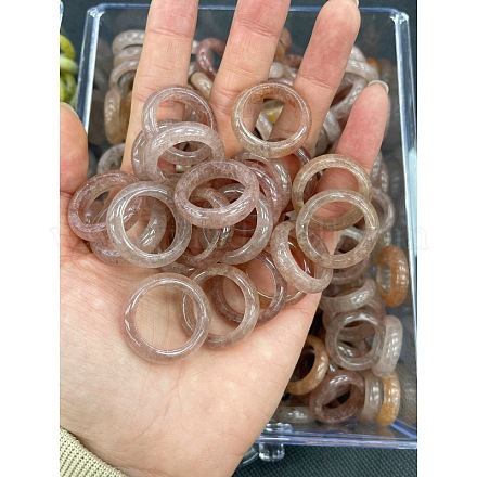 Кольца на палец из натурального клубничного кварца WG8089A-26-1