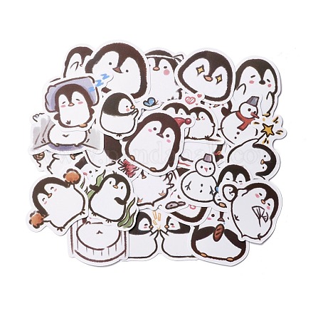 Conjunto de pegatinas de papel de pingüino de dibujos animados DIY-M031-43-1