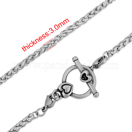 316 Stainless Steel Wheat Chain Necklaces NJEW-M176-20-B-1