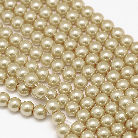 Brins de perles rondes en verre teinté écologique HY-A002-10mm-RB114-1