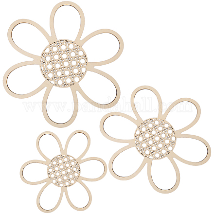 3шт. набор подвесок из натурального дерева WOOD-WH20002-04B-1