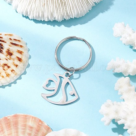 Брелки из нержавеющей стали 304 с тематикой океана KEYC-JKC01213-02-1
