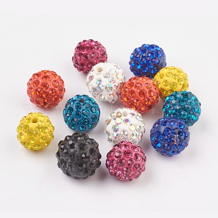 Perles de boule pavé disco  RB-X0013-02-1
