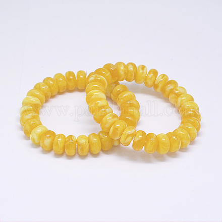 Resin Imitation Amber Beads Stretch Bracelets BJEW-E337-04-1