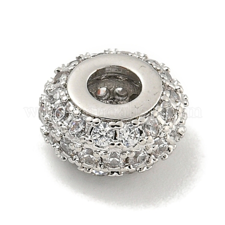 Стойки обшивки латунь микро проложить кубического циркония бусы KK-B091-03P-01-1