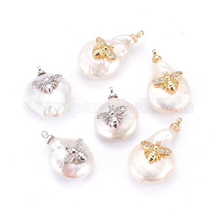 Natural Cultured Freshwater Pearl Pendants PEAR-F008-37-1