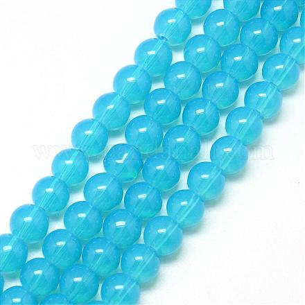 Baking Painted Glass Beads Strands DGLA-Q023-8mm-DB25-1