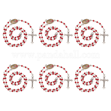 Collier de perles de chapelet acrylique NJEW-PH01475-1