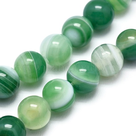 Chapelets de perles en agate à rayures naturelles/agates à bandes G-I254-03A-04-1