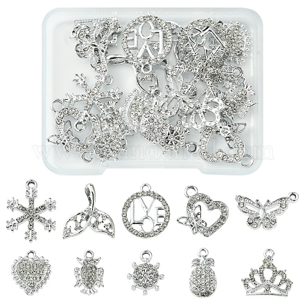 20 pièces 10 pendentifs en alliage de cristal de style ALRI-FS0001-01-1