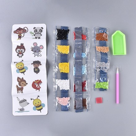 Kits de stickers diamant peinture bricolage pour enfants DIY-F051-08-1