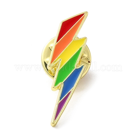 Alfileres de esmalte del arco iris del orgullo JEWB-Z011-01B-G-1