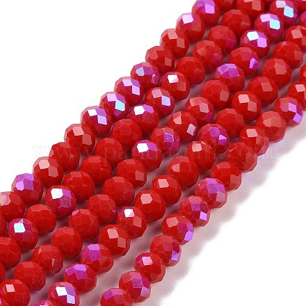 Electroplate Opaque Solid Color Glass Beads Strands EGLA-A034-P10mm-L04-1