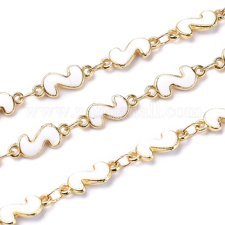 Handmade Alloy Enamel S Shape Link Chains ENAM-F138-05D-RS-1