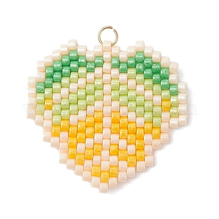Подвески из стеклянных бусин в виде кленовых листьев PALLOY-MZ00889-02-1