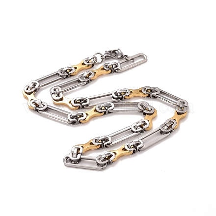Vakuumbeschichtung 304 Halskette mit ovalen Gliederketten aus Edelstahl STAS-E160-15GP-1