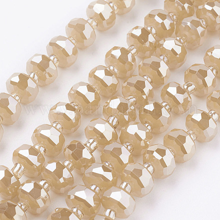 Electroplate Glass Beads Strands EGLA-J146-PL8mm-C01-1