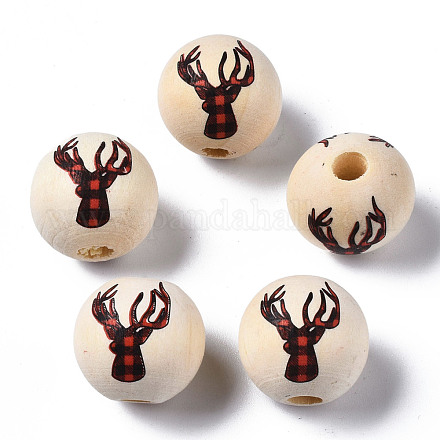 Unfinished Natural Wood European Beads WOOD-S057-033-1