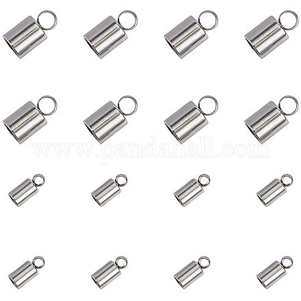 UNICRAFTALE 100pcs 2 Sizes 3mm/4mm Barrel Cord Ends 304 Stainless Steel End Caps Leather Cord Ends Terminators End Tip Bead Caps for Leather Cord Bracelets Jewelry Making STAS-UN0001-94P-1