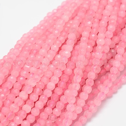Dyed Natural White Jade Round Beads Strands G-E311-4mm-01-1