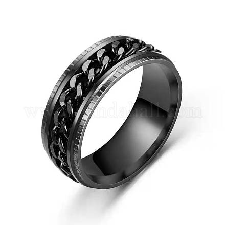 Cadenas de acero de titanio con anillo giratorio para el dedo. PW-WG11205-09-1