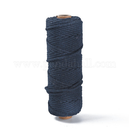 コットン糸  マクラメコード  装飾的な糸のスレッド  DIYの工芸品について  ギフトラッピングとジュエリー作り  ミッドナイトブルー  3mm  約54.68ヤード（50m）/ロール OCOR-T001-01-08-1