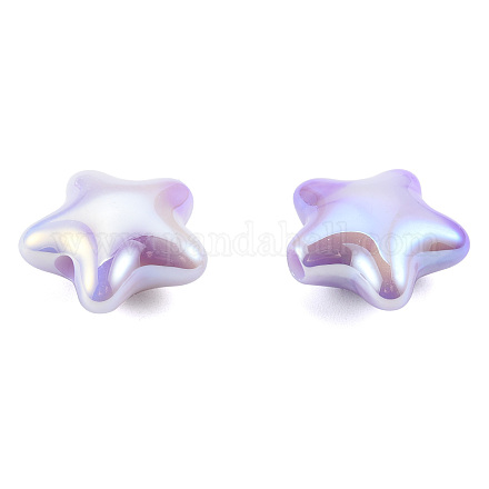 UV Plating Rainbow Iridescent Acrylic Beads PACR-T016-02A-1