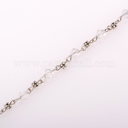 Hechos a mano de las cadenas de los abalorios de cristal bicono para collares pulseras hacer X-AJEW-JB00061-01-1