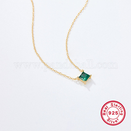 Ожерелье с квадратной подвеской из стерлингового серебра s925 для женщин с кубическим цирконием VD5417-3-1