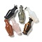 Natural & Synthetic Mxied Gemstone 3D Pendants, Vase Shape Charms with Platinum Tone Brass Snap on Bails, 43x16mm, Hole: 6x4mm