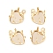 Heart Brass Sew on Prong Settings, Claw Settings for Pointed Back Rhinestone, Cadmium Free & Lead Free, Real 24K Gold Plated, 10.5x8x5.5mm, Hole: 1mm, Tray Size: 7x7mm