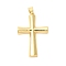 Brass Pendants, Cross, Golden, 38x25x5mm, Hole: 5x4mm
