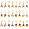 24Pcs 12 Colors Acrylic Imitation Pearl Pendant Decorations, Bowknot Lobster Clasp Charms, Clip-on Charms, for Keychain, Purse, Backpack Ornament, Stitch Marker, Mixed Color, 35.5~36mm, 2pcs/color
