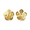 304 Stainless Steel Bead Caps, Flower, Real 18K Gold Plated, 11.5x11.5x3.5mm, Hole: 1.6mm