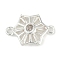 Brass Clear Cubic Zirconia Connector Charms, Cadmium Free & Nickel Free & Lead Free, Hollow Flower Links, 925 Sterling Silver Plated, 17x11x3.5mm, Hole: 1.2mm