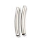 Brass Curved Tube Beads, Cadmium Free & Lead Free, Platinum, 29.5x3.7mm, Hole: 3.2mm