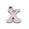 Non-Tarnish 201 Stainless Steel Charms, Laser Cut, Letter Charm, Letter X, 10.5x9x1mm, Hole: 1.2mm
