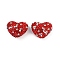 Heart Shaped Polymer Clay Rhinestone Beads, Disco Ball Beads, for DIY Beadable Pens, Keychains and Jewelry Crafts, Hyacinth, 19x24x13mm, Hole: 1.8mm