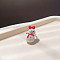 Christmas Cartoon Alloy with Resin Finger Rings, Platinum, Snowman, Inner Diameter: Adjustable