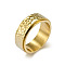 Textured 304 Stainless Steel Finger Rings, Golden, US Size 12(21.4mm)