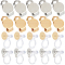 40Pcs 4 Styles 304 Stainless Steel Clip-on Earring Findings, Earring Settings, Flat Round, Golden & Stainless Steel Color, 9~16x10~12x5~7mm, Hole: 1mm, 10Pcs/style