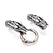 Alloy Spring Gate Rings, O Rings, with Cord Ends, Dragon, Antique Silver, 6 Gauge, 80mm