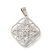 304 Stainless Steel Pendants, Laser Cut, Witch Knot Charm, Stainless Steel Color, 24x21x1.5mm, Hole: 6x3mm