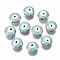 Alloy Enamel Beads, Evil Eye, Light Sky Blue, 10x5mm, Hole: 1mm