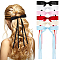 Polyester Ribbon Bowknot Alligator Hair Clips, for Women Girls, Mixed Color, 260x145x10mm, 6 colors, 1pc/color