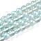 Baking Painted Transparent Glass Beads Strands, Round, Two Tone, Pale Turquoise, 8~8.5mm, Hole: 1mm