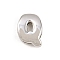 Brass Beads, Long-Lasting Plated, Rack Plating, Lead Free & Cadmium Free, Platinum, Letter Q, 14x10x5mm, Hole: 11x3mm
