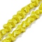 Opaque Color Glass Beads Strands, Butterfly, Faceted, Yellow, 8x10x5.5mm, Hole: 0.9mm, about 55pcs/strand, 15.47 inch(39.3cm)