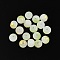 Frosted Baking Painted Crackle Glass Beads with Glitter Powder, Two Tone, Round, Green Yellow, 6x5.5mm, Hole: 1.4mm, about 3330pcs/1000g